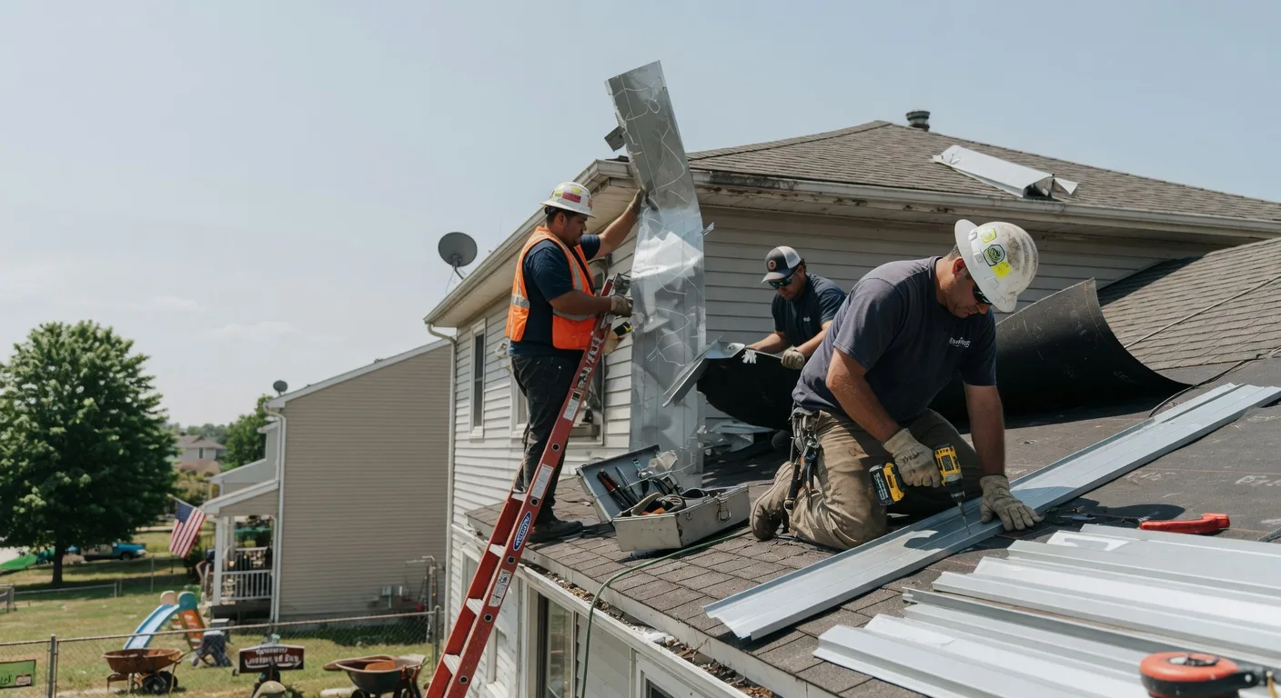 Storm Damage Metal Roof Repair in Grantsburg, IN